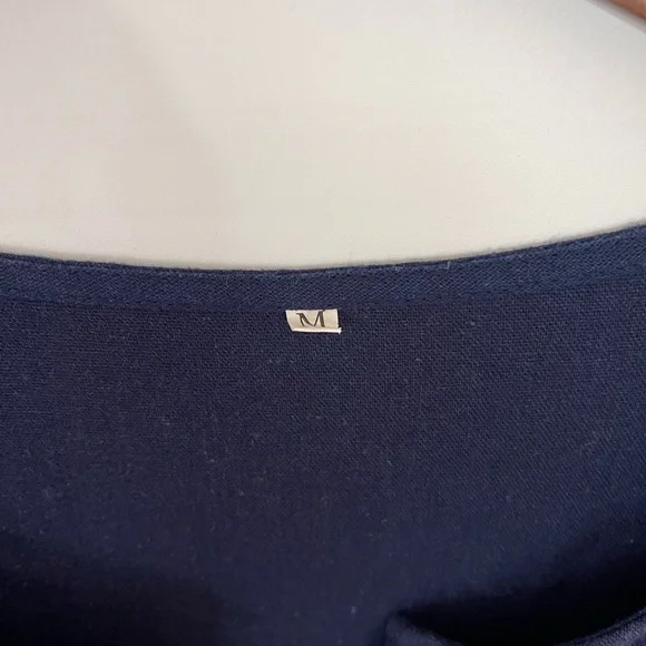 Minibee Dress Women M Navy Blue Linen Cotton Midi Lagenlook Boho Oversized - Picture 11 of 12